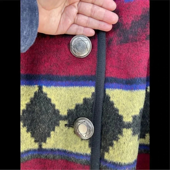 LADY SUZETTE Vintage Wool Dartmouth
Fabric Southwestern Native Jacket Coat XL - Picture 4 of 10